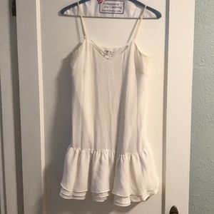 BCBGeneration white Ruffle Hem Mini Dress